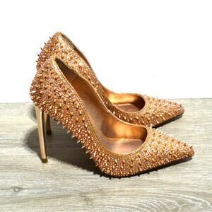 Steve Madden Gold Studded 6" Heels Size 5